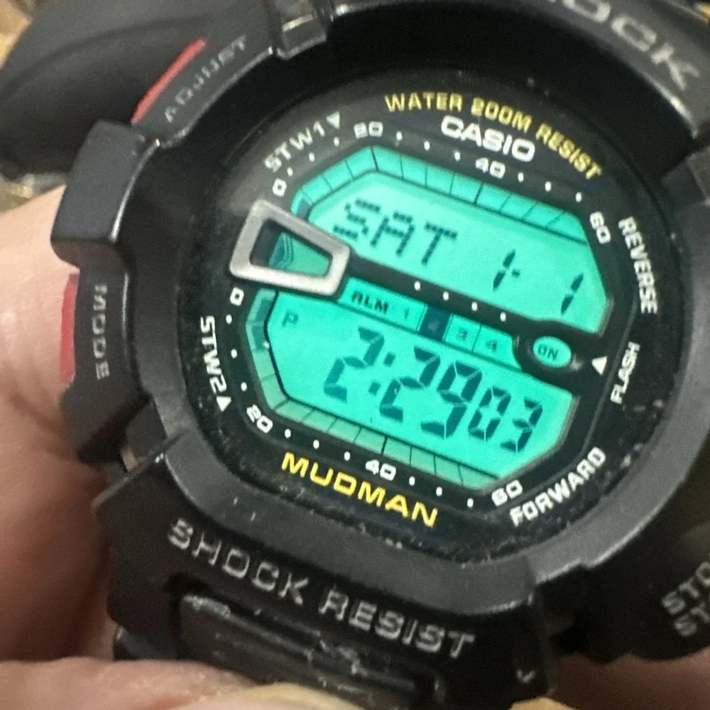 Working VTG Casio G-Shock Mudman G-9000 46mm Digital Mens Watch-EVERYTHING WORKS
